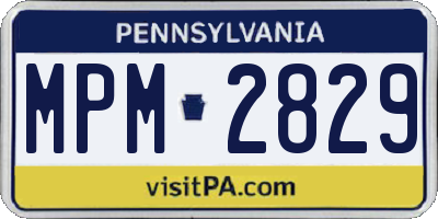 PA license plate MPM2829