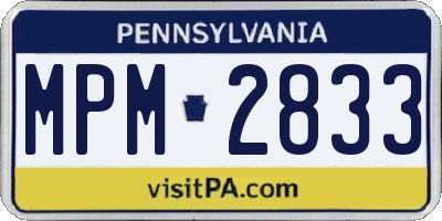 PA license plate MPM2833