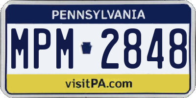PA license plate MPM2848