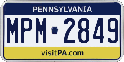 PA license plate MPM2849