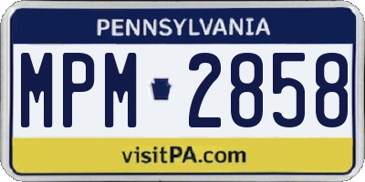 PA license plate MPM2858