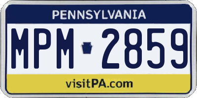PA license plate MPM2859