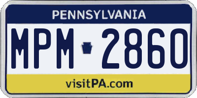 PA license plate MPM2860