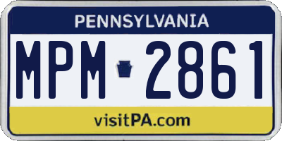 PA license plate MPM2861