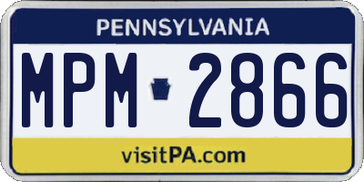 PA license plate MPM2866