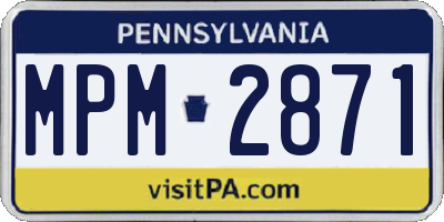 PA license plate MPM2871
