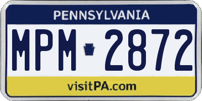 PA license plate MPM2872