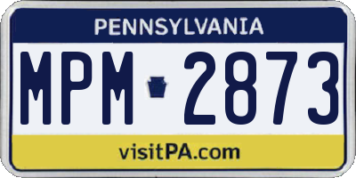 PA license plate MPM2873
