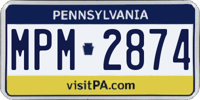 PA license plate MPM2874