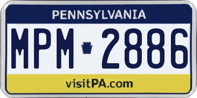PA license plate MPM2886