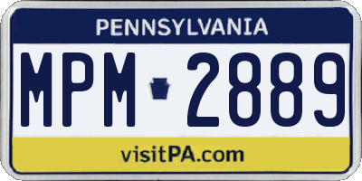 PA license plate MPM2889