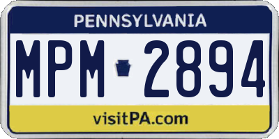 PA license plate MPM2894