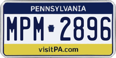 PA license plate MPM2896