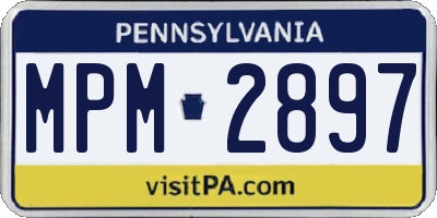 PA license plate MPM2897