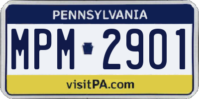 PA license plate MPM2901