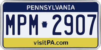 PA license plate MPM2907