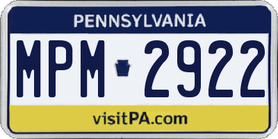 PA license plate MPM2922
