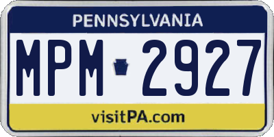 PA license plate MPM2927