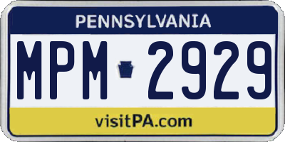 PA license plate MPM2929