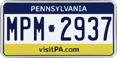 PA license plate MPM2937