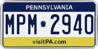 PA license plate MPM2940