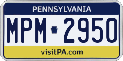 PA license plate MPM2950