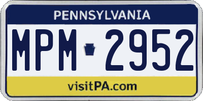 PA license plate MPM2952
