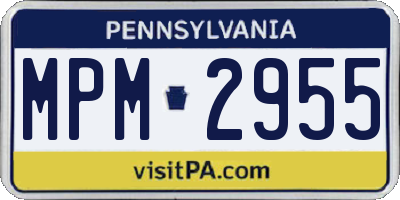 PA license plate MPM2955
