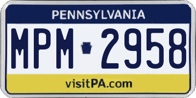 PA license plate MPM2958