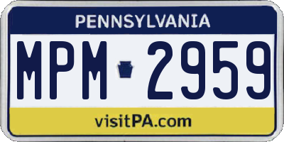 PA license plate MPM2959