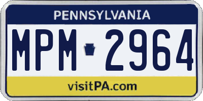 PA license plate MPM2964