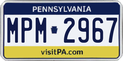PA license plate MPM2967