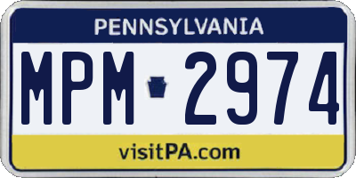 PA license plate MPM2974