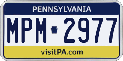 PA license plate MPM2977
