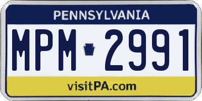 PA license plate MPM2991