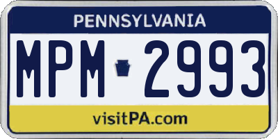 PA license plate MPM2993