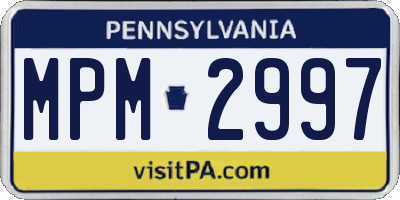 PA license plate MPM2997