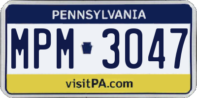 PA license plate MPM3047