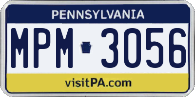PA license plate MPM3056