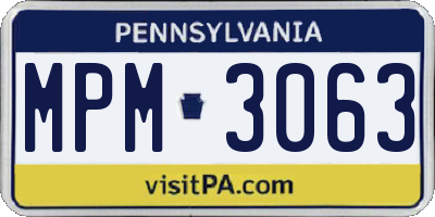 PA license plate MPM3063