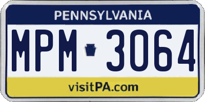 PA license plate MPM3064