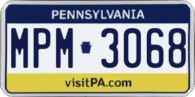 PA license plate MPM3068