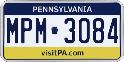 PA license plate MPM3084