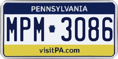 PA license plate MPM3086