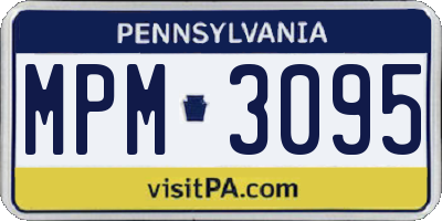PA license plate MPM3095