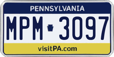 PA license plate MPM3097