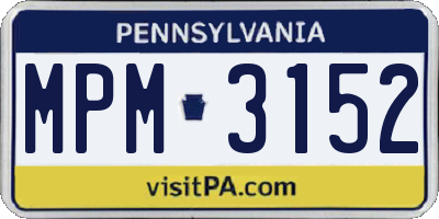 PA license plate MPM3152