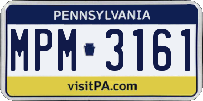 PA license plate MPM3161