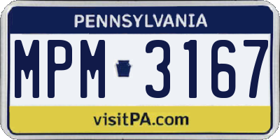 PA license plate MPM3167