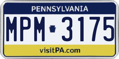 PA license plate MPM3175